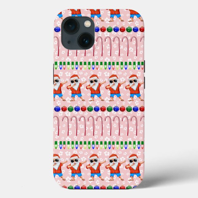 Ugly Christmas Dabbing Santa On Red Case-Mate iPhone Case (Back)