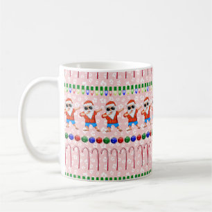 Ugly Christmas Dabbing Santa On Red Coffee Mug