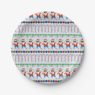 Ugly Christmas Dabbing Santa Paper Plate