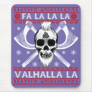 Ugly Christmas Design Fa-La-La Valhalla Viking Val Mouse Mat