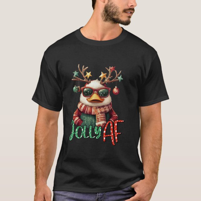Ugly Christmas Duck Christmas T-Shirt (Front)