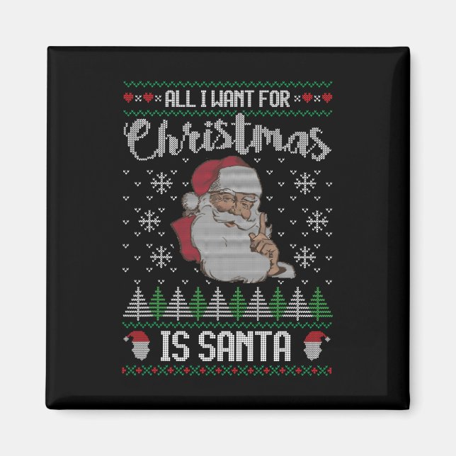 Ugly Christmas - Family Pajama Shirt With Santa  Magnet (Front)