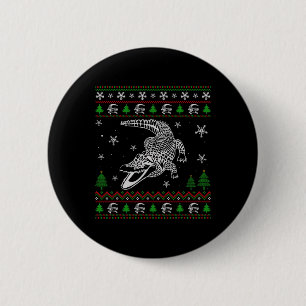 Ugly Christmas for Alligator Lovers Fun Ugly 6 Cm Round Badge