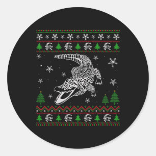 Ugly Christmas  for Alligator Lovers Fun Ugly  Classic Round Sticker