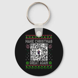 Ugly Christmas Funny Qr President Trump Dance Code Key Ring