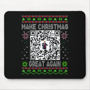 Ugly Christmas Funny Qr President Trump Dance Code Mouse Mat