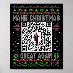 Ugly Christmas Funny Qr President Trump Dance Code Poster