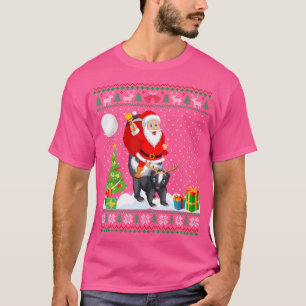 Ugly Christmas Funny Santa Riding Skunk T-Shirt