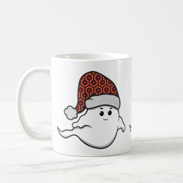 ugly christmas ghost spooky hotel carpet coffee mug (Left)