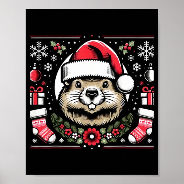 Ugly Christmas Groundhog  Poster (Front)