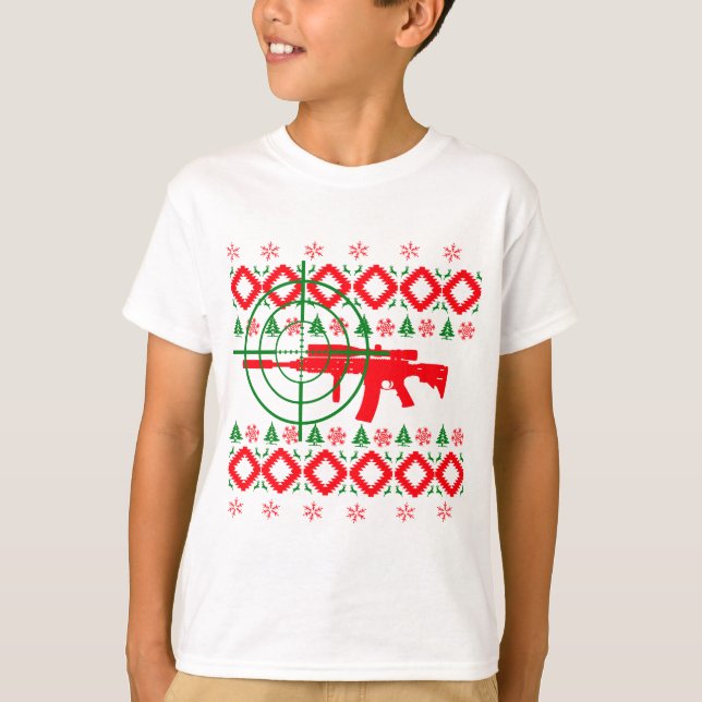 Ugly Christmas gun T-Shirt (Front)
