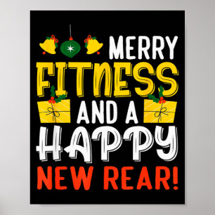Ugly Christmas Gym Santa Werlifting  Poster