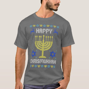 Ugly Christmas Hanukkah Chanukah Happy Christmukka T-Shirt