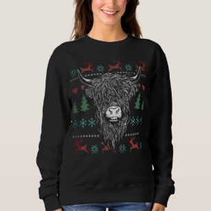 Ugly Christmas Highland Cow Sweatshirt