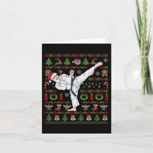 Ugly Christmas Karate Santa Claus Martial Arts Card