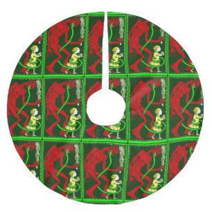 ugly christmas krampus child victorian brushed polyester tree skirt