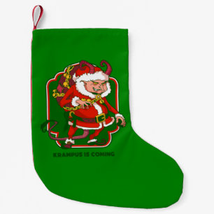 ugly christmas krampus is coming funny small christmas stocking