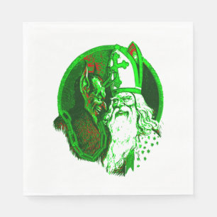 ugly christmas krampus st nicholas santa napkin