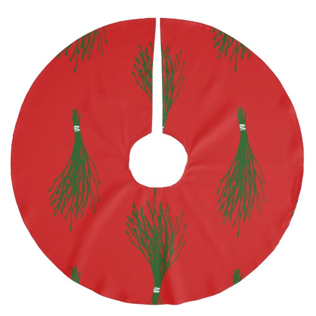 ugly christmas krampus willow rod red brushed polyester tree skirt (Front)