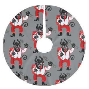 ugly christmas krampus xmas monster brushed polyester tree skirt