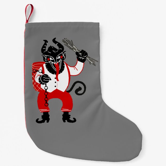 ugly christmas krampus xmas monster small christmas stocking (Front)