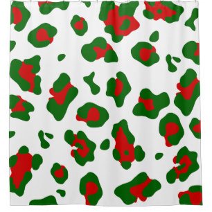 ugly christmas leopard animal print  shower curtain