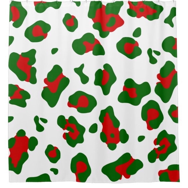 ugly christmas leopard animal print  shower curtain (Front)