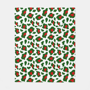 ugly christmas leopard print fleece blanket