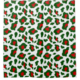 ugly christmas leopard print shower curtain
