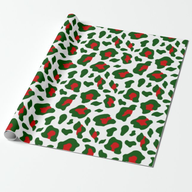 ugly christmas leopard print wrapping paper (Unrolled)