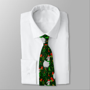 ugly christmas llama santa claus alpaca tie