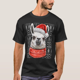 Ugly Christmas Llama Santa Costume Llama Christmas T-Shirt