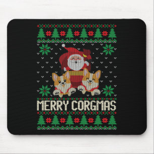 Ugly Christmas Merry Corgmas Corgi Dog Christmas T Mouse Mat