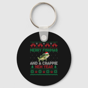 Ugly Christmas Merry Fishmas And A Crape New Year  Key Ring