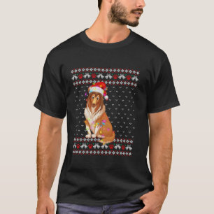 Ugly Christmas Pajama Matching Family Rough Collie T-Shirt
