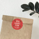 Ugly Christmas Party Favour Sticker<br><div class="desc">Matching items available. Visit www.berryberrysweet.com for stylish stationery and personalised gifts!</div>