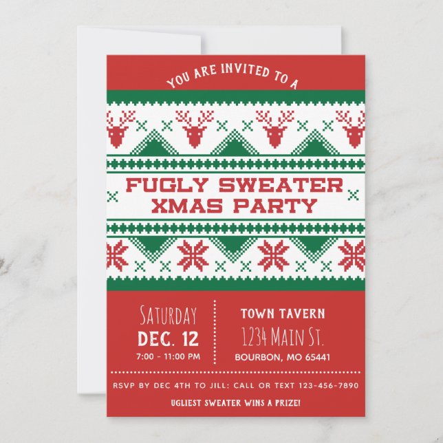 Ugly Christmas Party Invitation (Front)