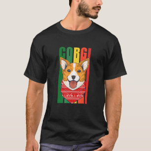 Ugly Christmas Pattern Cute Pembroke Welsh Corgi D T-Shirt