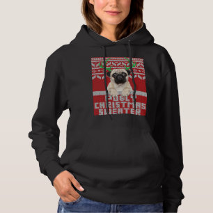 Ugly Christmas Pattern Cute Pug Pugly Christmas Sw Hoodie