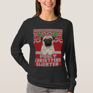 Ugly Christmas Pattern Cute Pug Pugly Christmas Sw T-Shirt