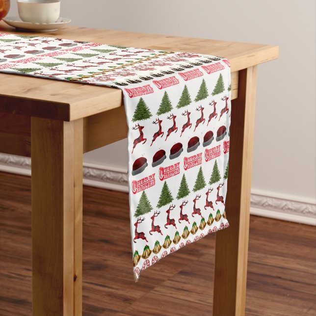 Ugly Christmas Pattern Table Runner, Short Table Runner (In Situ)