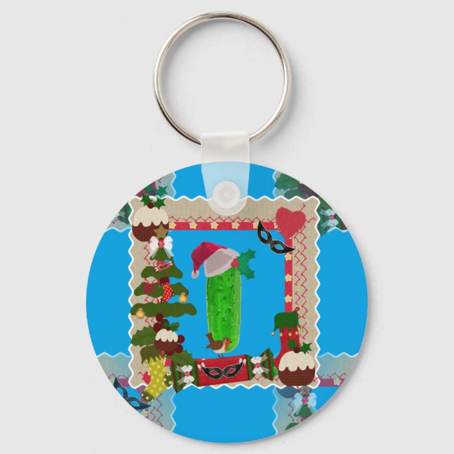 ugly christmas pickle key ring (Front)