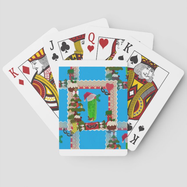 ugly christmas pickle playing cards (Back)