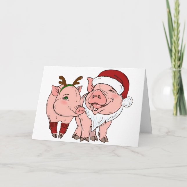 ugly christmas pig holiday card (Front)