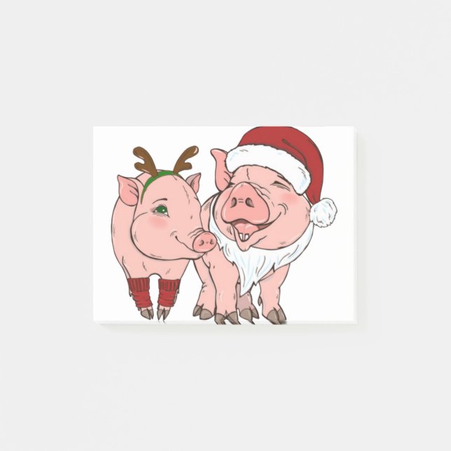 ugly christmas pig post-it notes (Front)