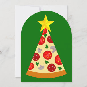 ugly christmas pizza tree funny italian xmas invitation