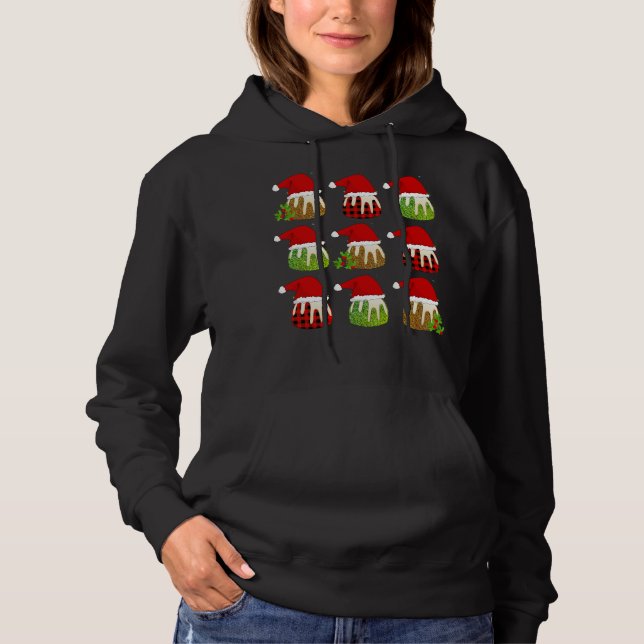 Ugly Christmas Pudding Santa Hats Hoodie (Front)