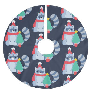 ugly christmas racoon santa xmas tree cute brushed polyester tree skirt
