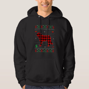 Ugly Christmas Red Plaid Bernese Mountain Dog Matc Hoodie