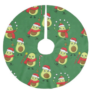 ugly christmas santa avocado winter brushed polyester tree skirt